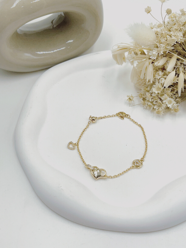 Wholesaler WEC Bijoux - Gold-plated zirconium oxide bracelet
