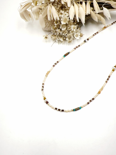 Wholesaler WEC Bijoux - Stainless steel + stone necklace