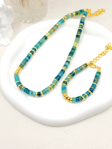 Wholesaler WEC Bijoux - NECKLACE + STEEL BRACELET SET