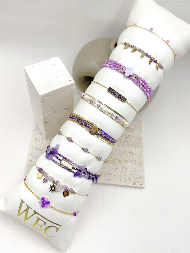 Wholesaler WEC Bijoux - SET OF 10 STEEL BRACELET + RING