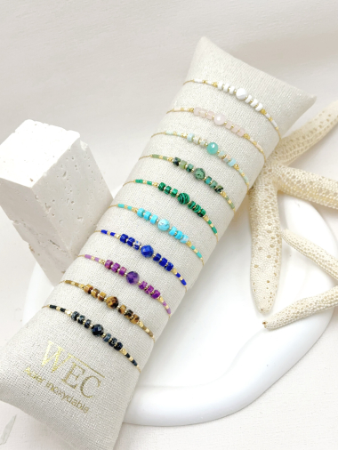Grossiste WEC Bijoux - Lot de 10 bracelet en acier inoxydable + BOUDIN