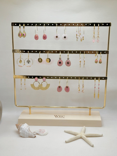 Wholesaler WEC Bijoux - SET OF 15 STEEL EARRINGS WITHOUT DISPLAY
