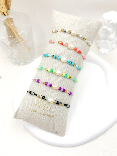 Grossiste WEC Bijoux - LOT DE 6 BRACELETS EN ACIER INOXYDABLE+BOUDIN