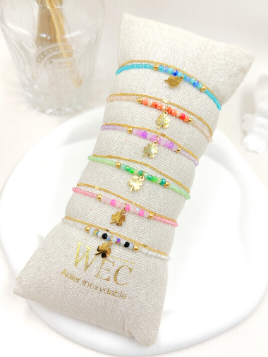 Grossiste WEC Bijoux - LOT DE 6 BRACELETS EN ACIER INOXYDABLE+BOUDIN