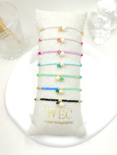 Wholesaler WEC Bijoux - SET OF 7 STAINLESS STEEL BRACELETS+BUDDIN