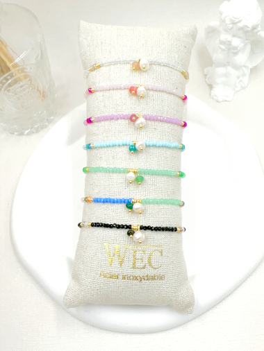 Grossiste WEC Bijoux - LOT DE 7 BRACELETS EN ACIER INOXYDABLE+BOUDIN