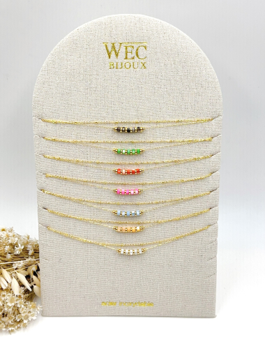 Wholesaler WEC Bijoux - SET OF 7 STEEL NECKLACE + DISPLAY