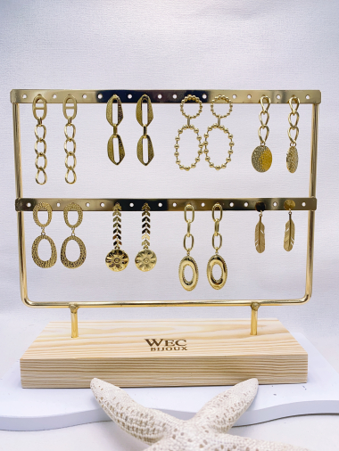 Wholesaler WEC Bijoux - SET OF 8 EARRINGS WITH DISPLAY