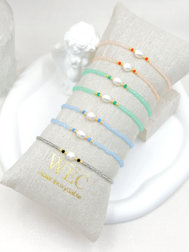 Großhändler WEC Bijoux - SET AUS 8 EDELSTAHLARMBÄNDERN+BUDDIN