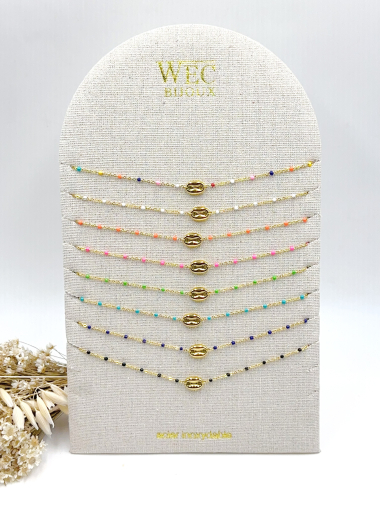 Wholesaler WEC Bijoux - SET OF 8 STAINLESS STEEL NECKLACE