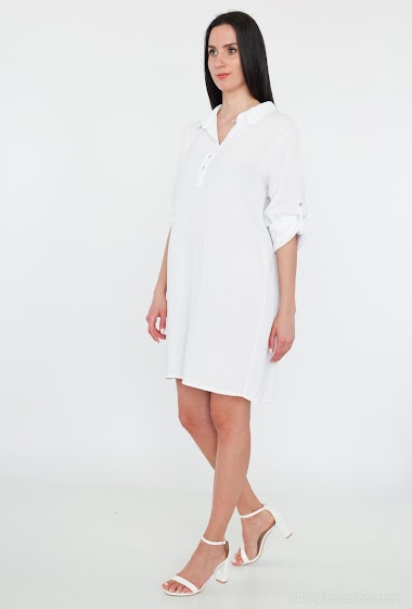 Grossiste Willow - Robe chemise courte en gaze de coton