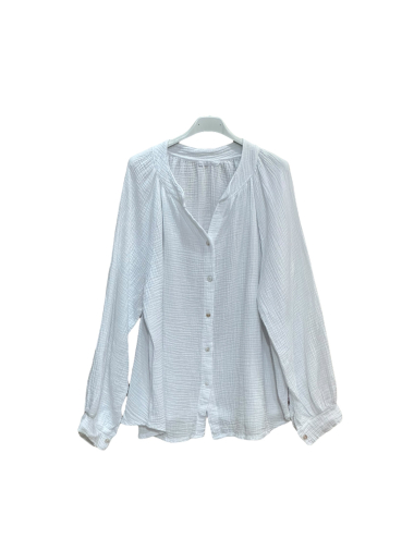 Wholesaler Willow - Buttoned cotton gauze blouse
