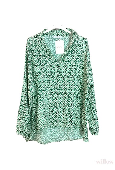 Wholesaler Willow - French collar blouse with bis graphic print