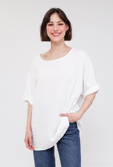 Grossiste Willow - Blouse en lin manches 3/4