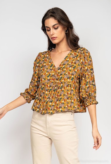Wholesaler Willow - Mustard printed blouse