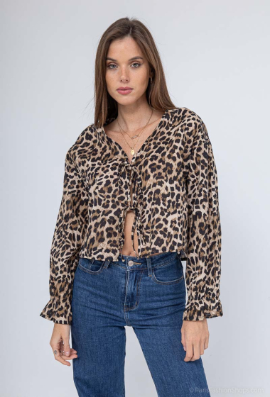 Wholesaler Willow - Leopard blouse with bows