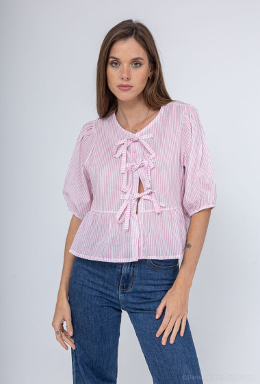 Wholesaler Willow - Striped blouse with bows
