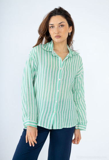 Wholesaler Willow - Striped-print cotton gauze shirt
