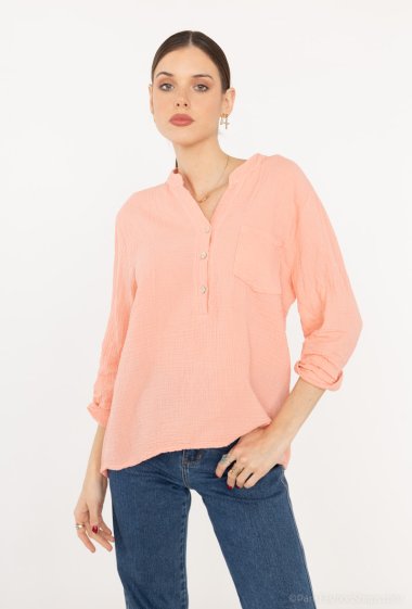 Wholesaler Willow - Plain cotton gauze shirt