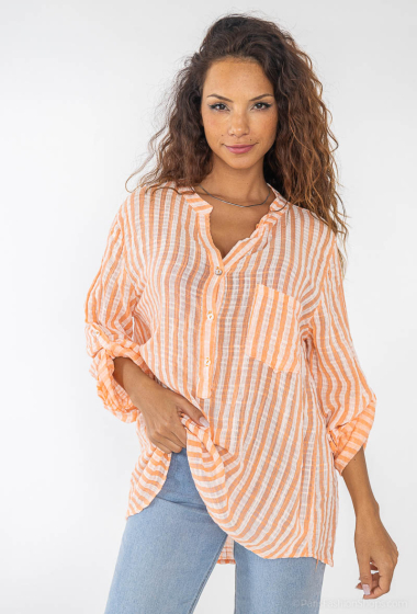 Wholesaler Willow - Striped cotton gauze shirt