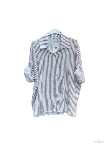 Wholesaler Willow - Fine striped cotton gauze shirt