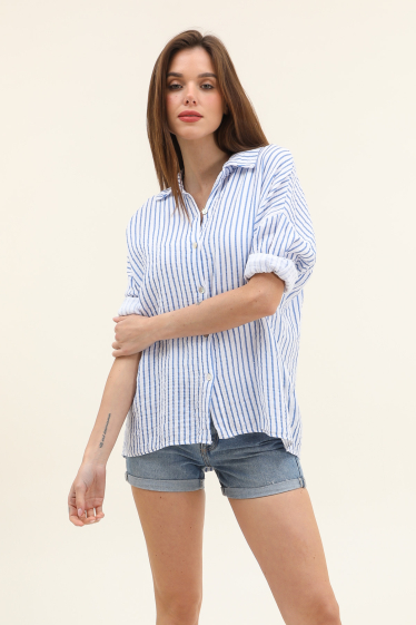 Wholesaler Willow - Fine striped cotton gauze shirt