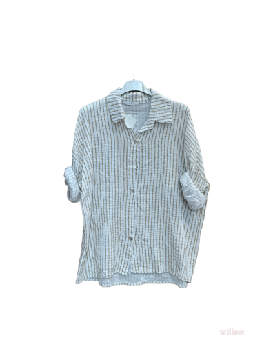 Mayorista Willow - Camisa de gasa de algodón de rayas finas