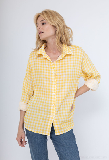 Wholesaler Willow - Leopard cotton gauze shirt #3036