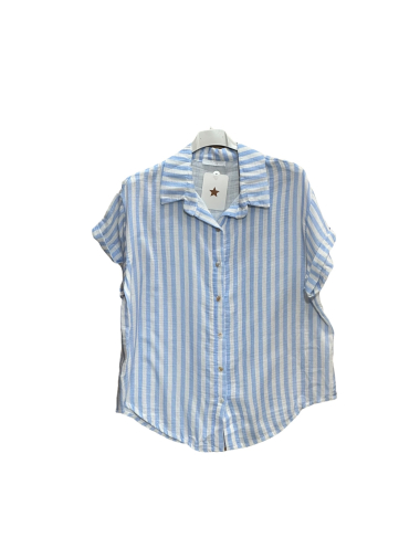 Wholesaler Willow - Wide striped cotton gauze shirt