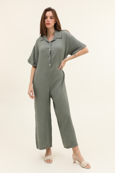 Wholesaler Willow - Cotton gauze jumpsuit with buttoned collar