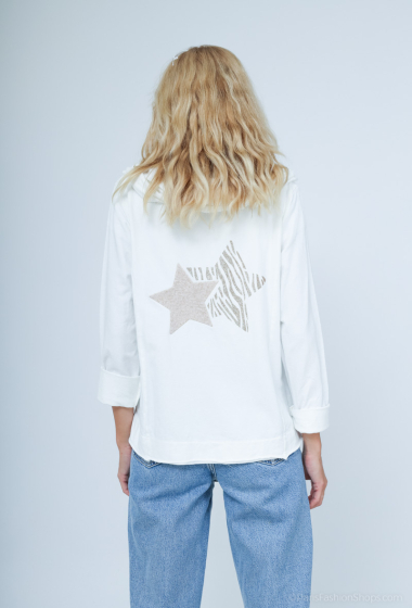 Wholesaler Willow - Hooded sweatshirt vest with double star on the back