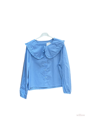 Wholesaler Willow - Plain Peter Pan collar blouse top