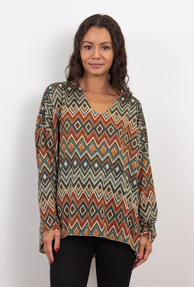 Wholesaler Willow - Glitter printed sweater