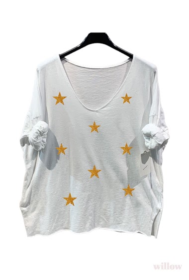 All over stars printed cotton top