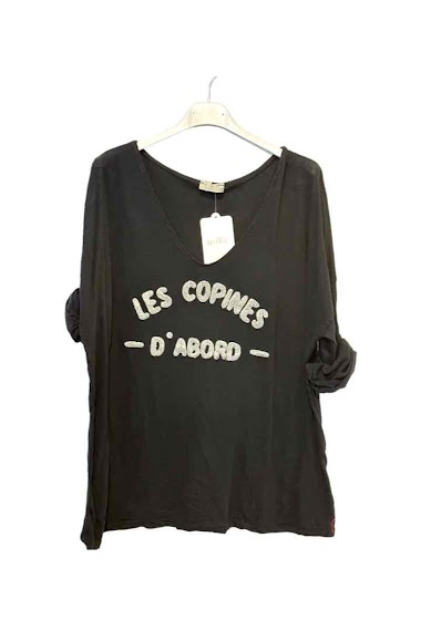 Großhändler Willow - "Les copines d'abord" embroidered tee
