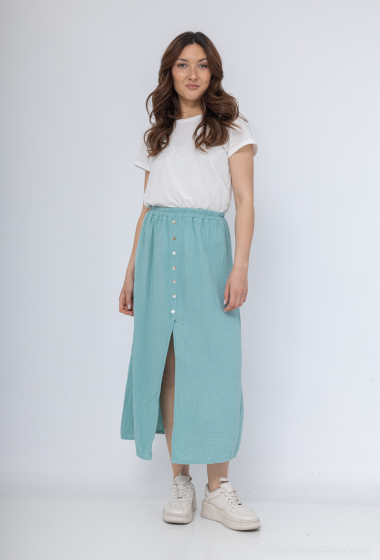 Wholesaler Willow - Cotton gauze buttons skirt