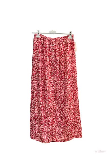 Wholesaler Willow - Flowing floral print buttoned skirt