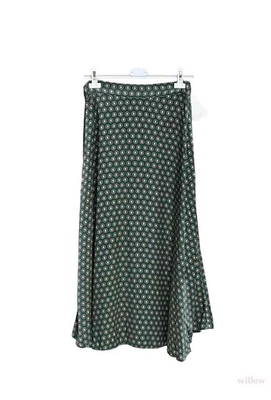 Wholesaler Willow - Flared viscose skirt with round print