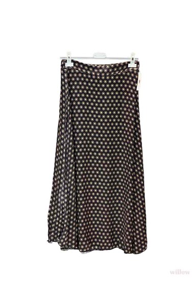 Wholesaler Willow - Flared viscose skirt with round print