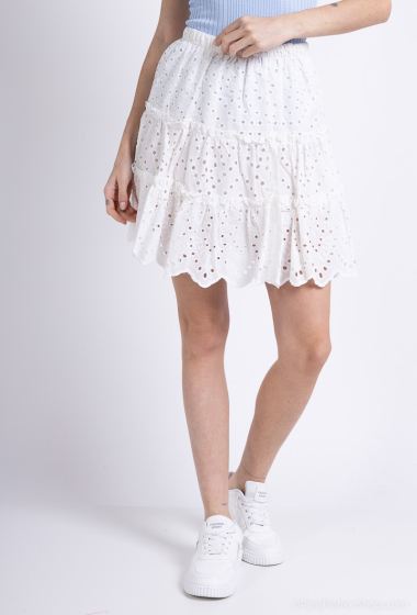 Wholesaler Willow - English embroidery wrap skirt