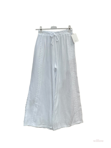 Wholesaler Willow - English embroidery pants in cotton gauze