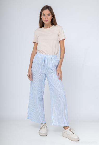 Wholesaler Willow - Striped cotton gauze side pocket pants