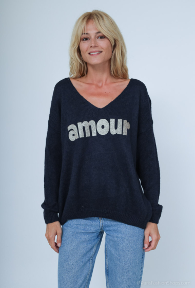 Wholesaler Willow - "Amour" printed sweater