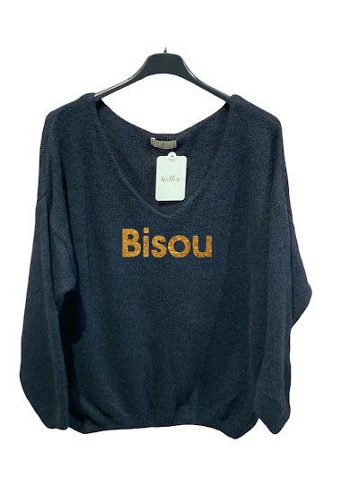 Wholesaler Willow - "Bisou" gold v neck sweater