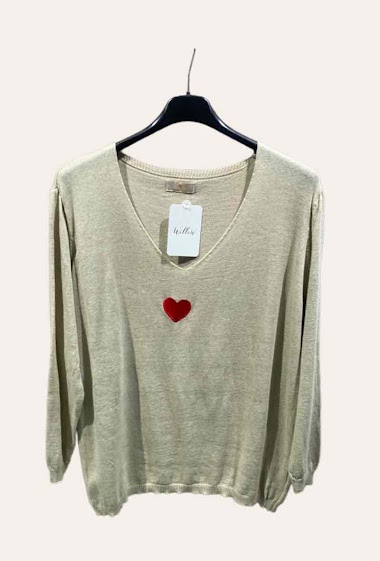 Wholesaler Willow - Heart embroidered sweater