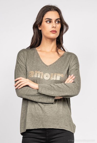 Wholesaler Willow - Fine sweater "amour"