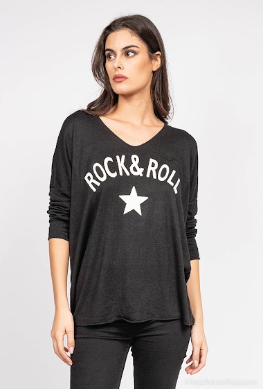 Grossiste Willow - Pull fin "Rock and roll"