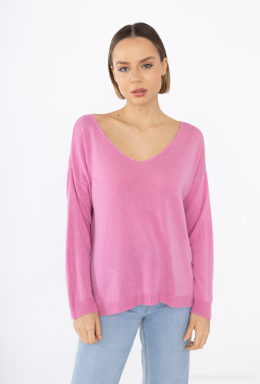 Thin plain long sleeved sweater 2902 Willow Paris Fashion Shops