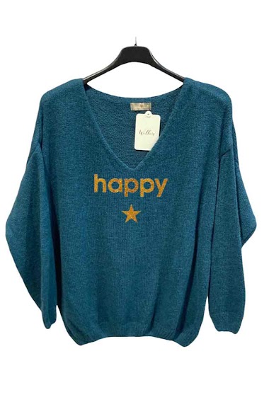 « Happy » v neck sweater