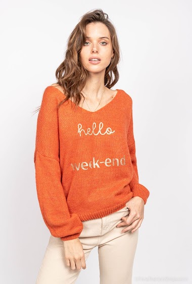 Wholesaler Willow - "Hello weekend" printed sweater